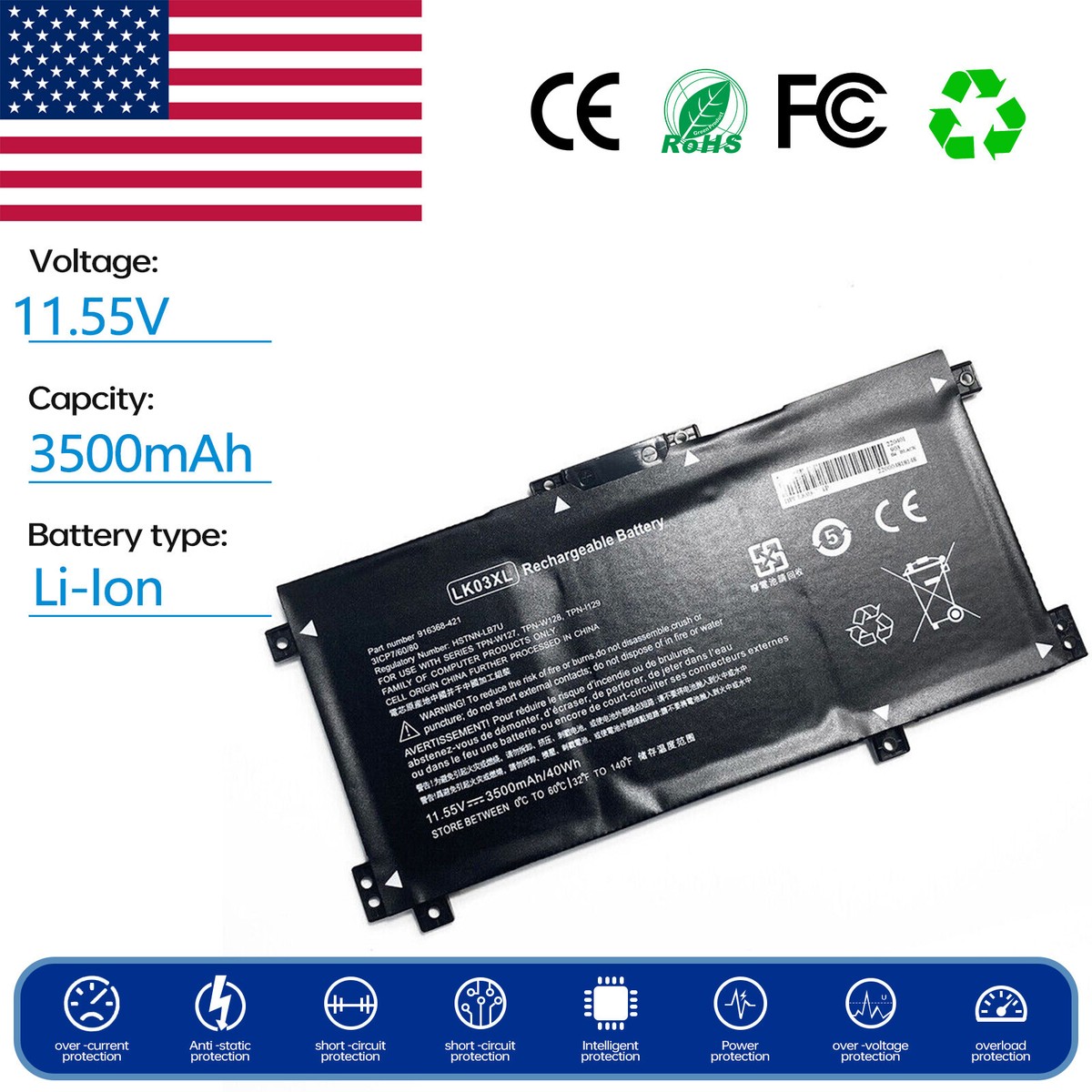 Battery for HP ENVY X360 15-CP0053CL 15-CN0000NX 15-CN0002NK 15
