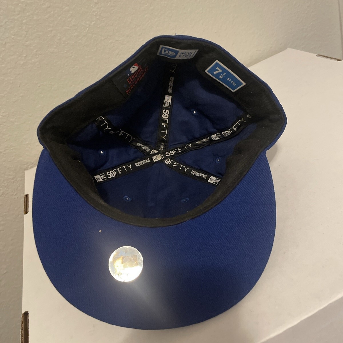 New Era 59fifty MLB All Over Logo Team Blur Fitted Blue Cap Hat