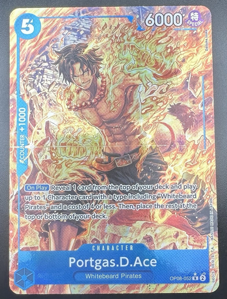 One Piece TCG Portgas D Ace OP08-052 Alt Art Two Legends English
