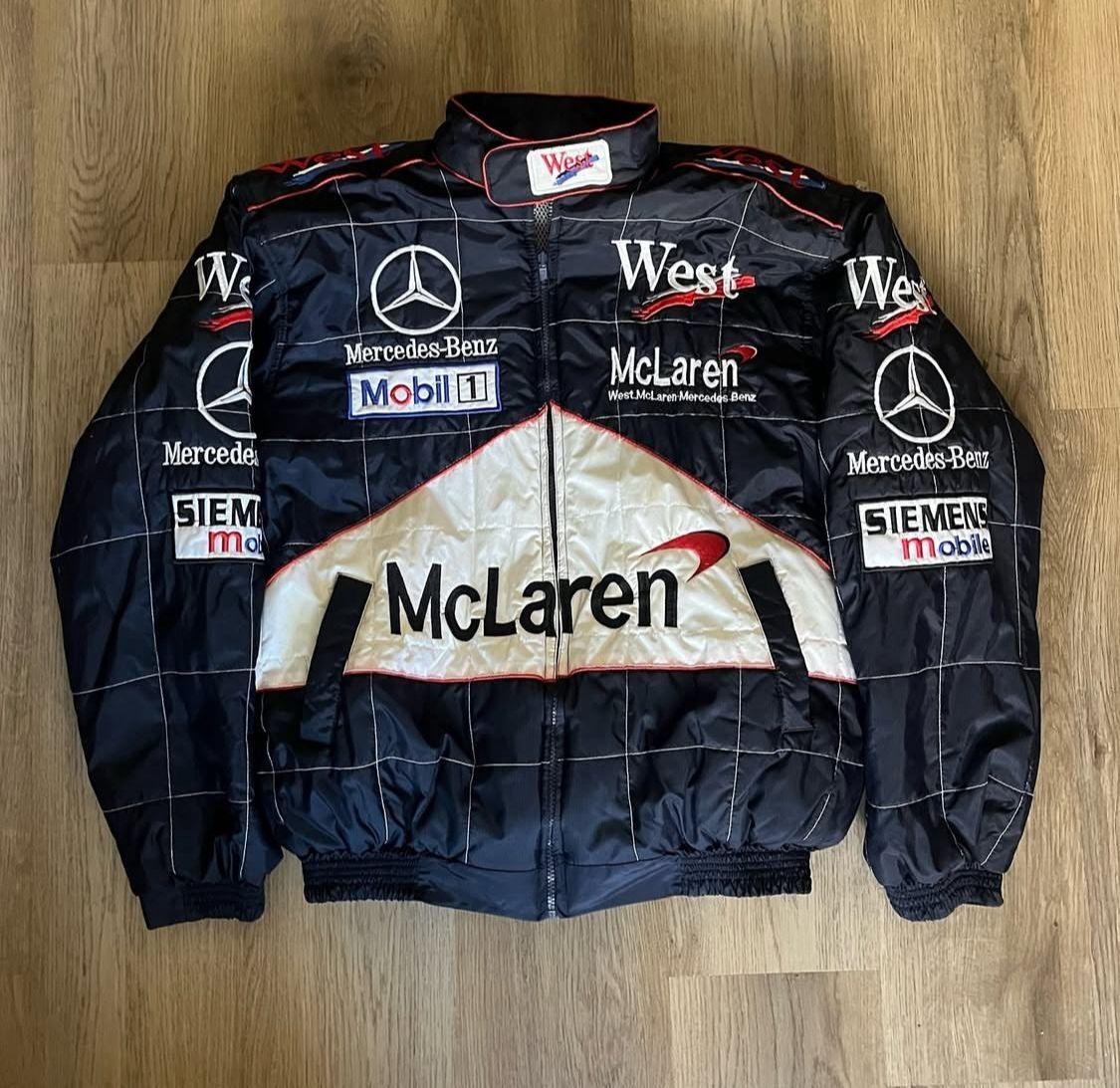 Vintage McLaren Mercedes Embroidery Racing Jacket with free