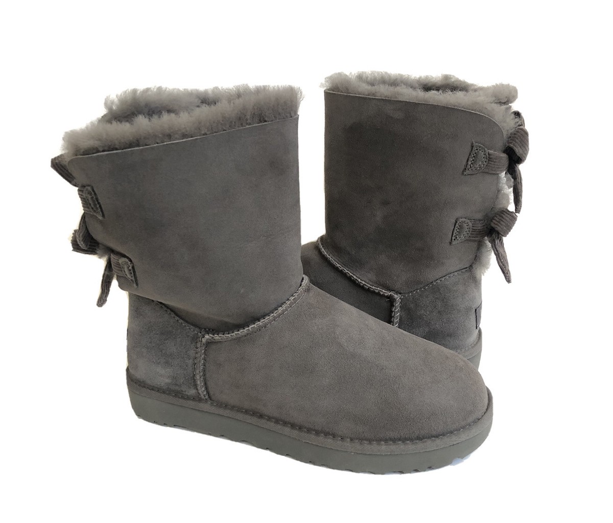 UGG BAILEY BOW CORDUROY GREY GRAY WOMEN BOOT US 8 / EU 39 / UK 6