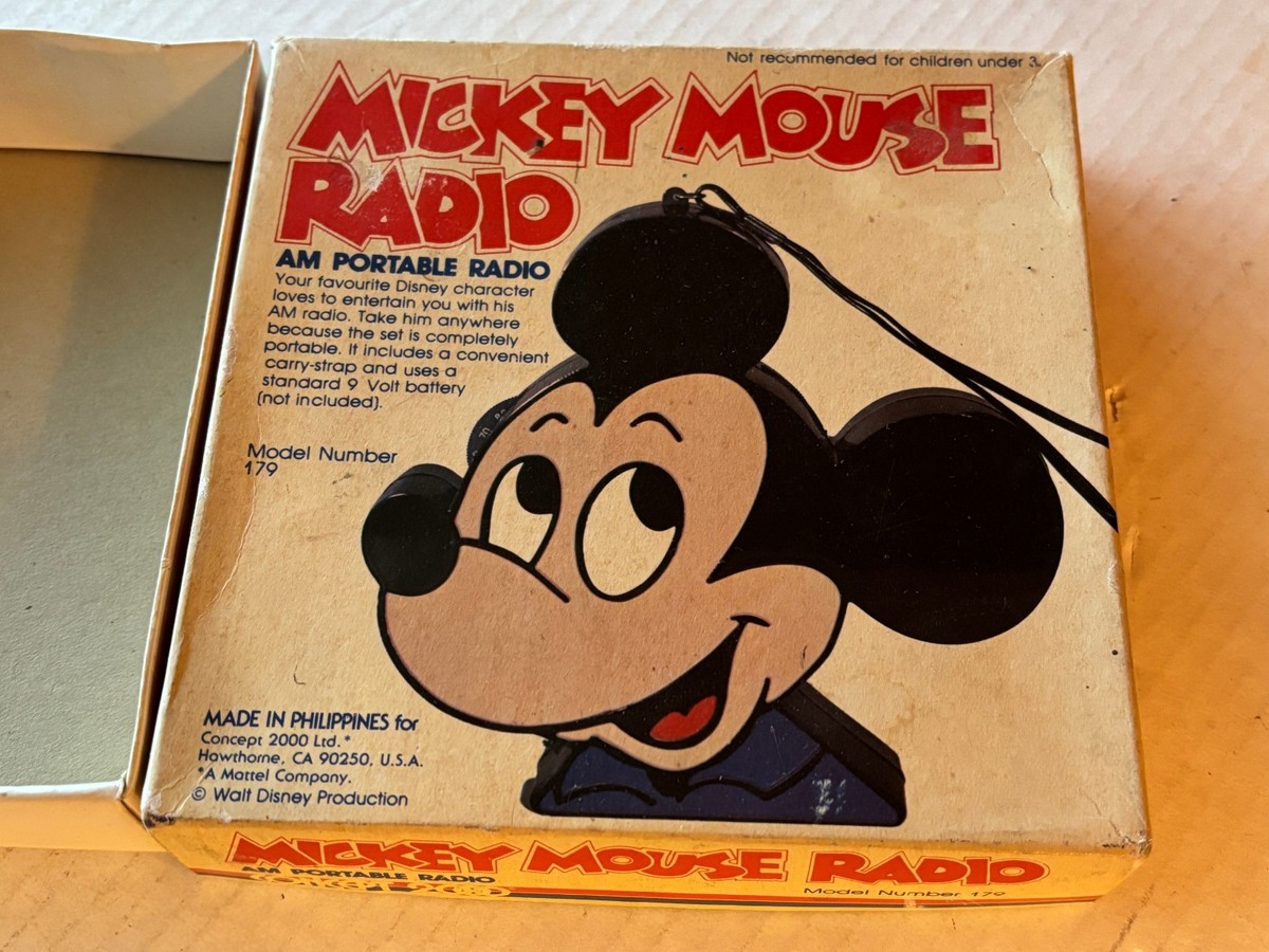 Vintage Disney Mickey Mouse AM Portable Radio with Box | eBay