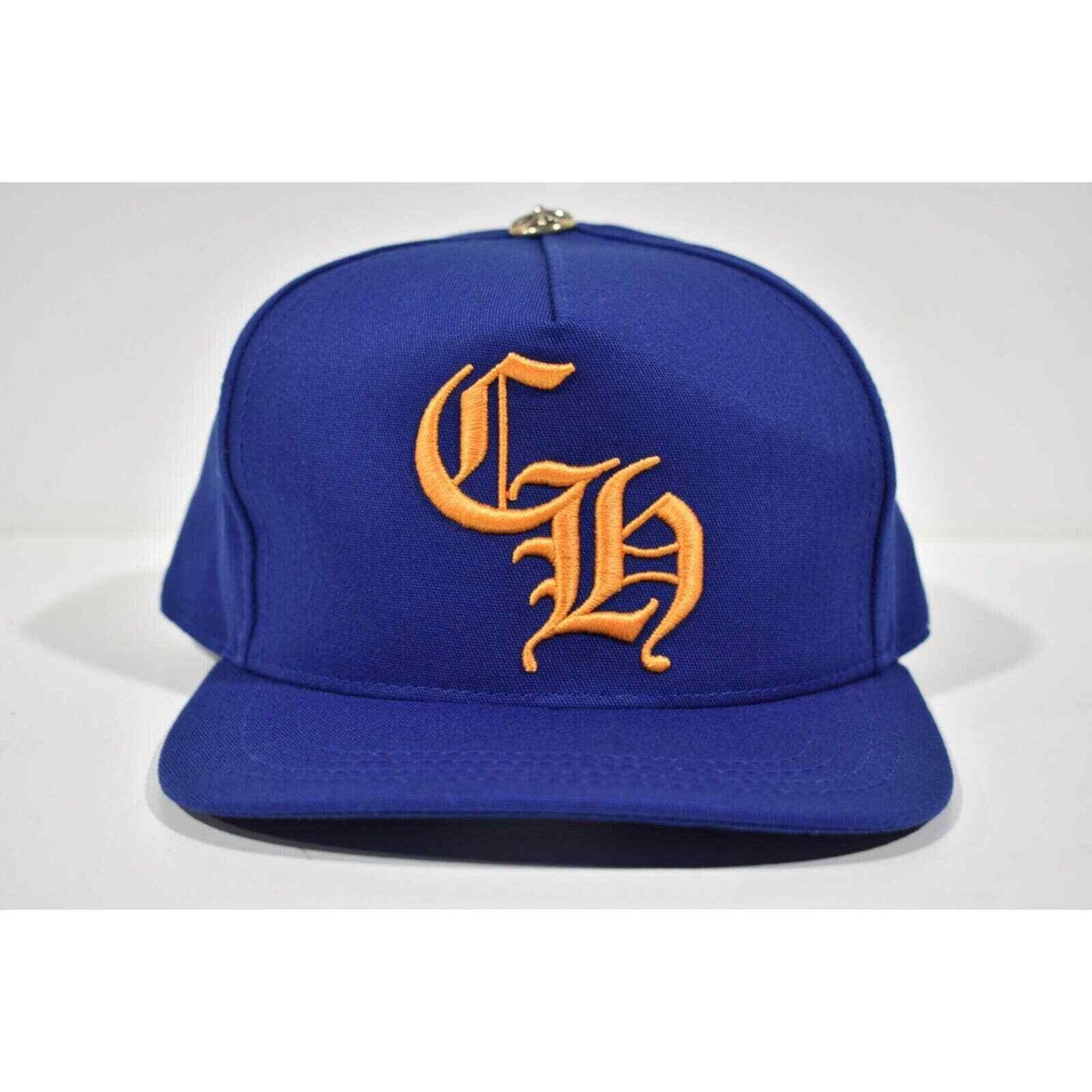Chrome Hearts CH Logo Trucker Blue Orange Baseball Cap Snapback