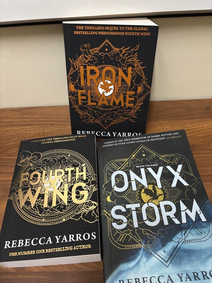 Onyx Storm + Iron Flame + Fourth wing by Rebecca Yarros Paperback