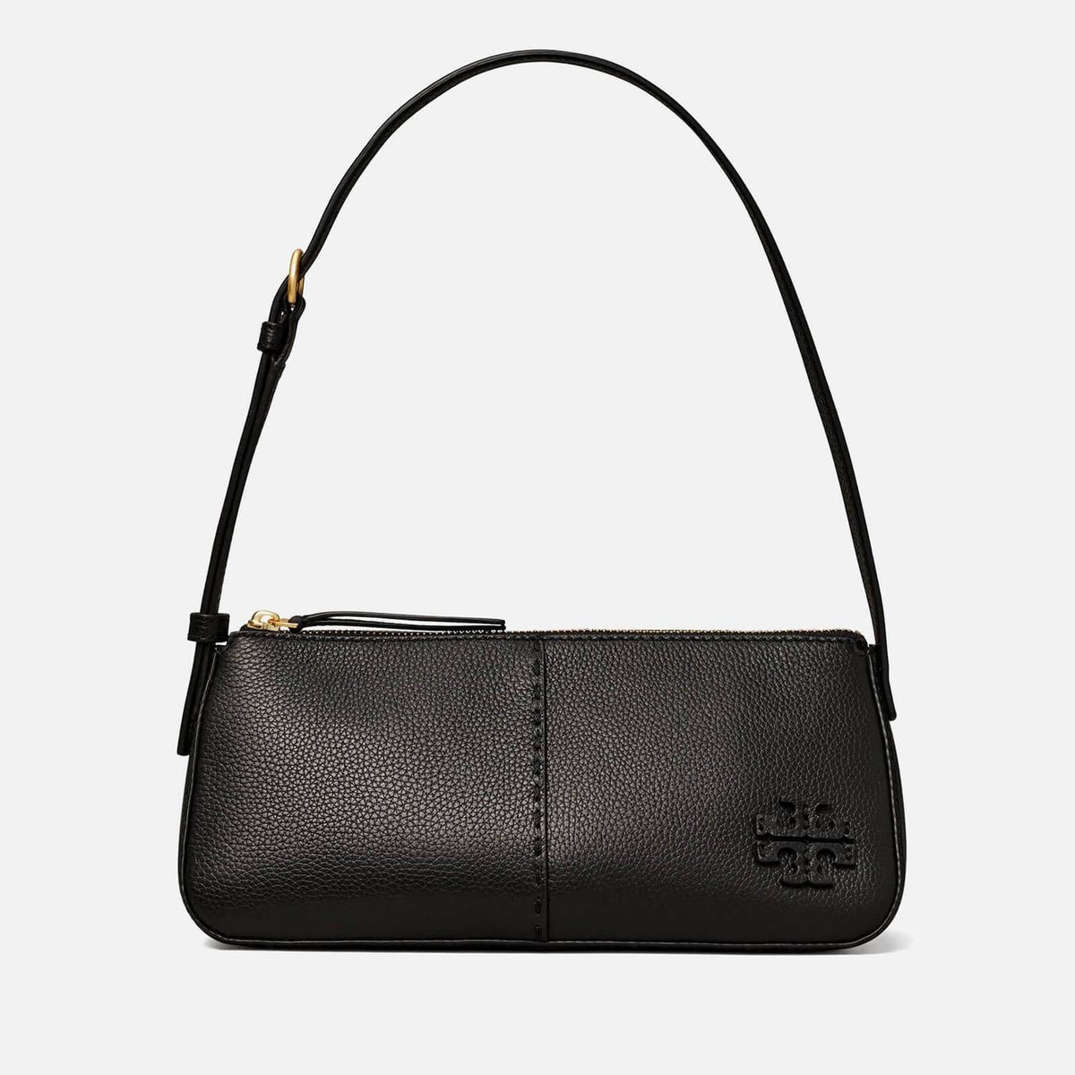 Tory Burch McGraw Pebble Leather Wedge Shoulder Bag ~NWT~ Black | eBay