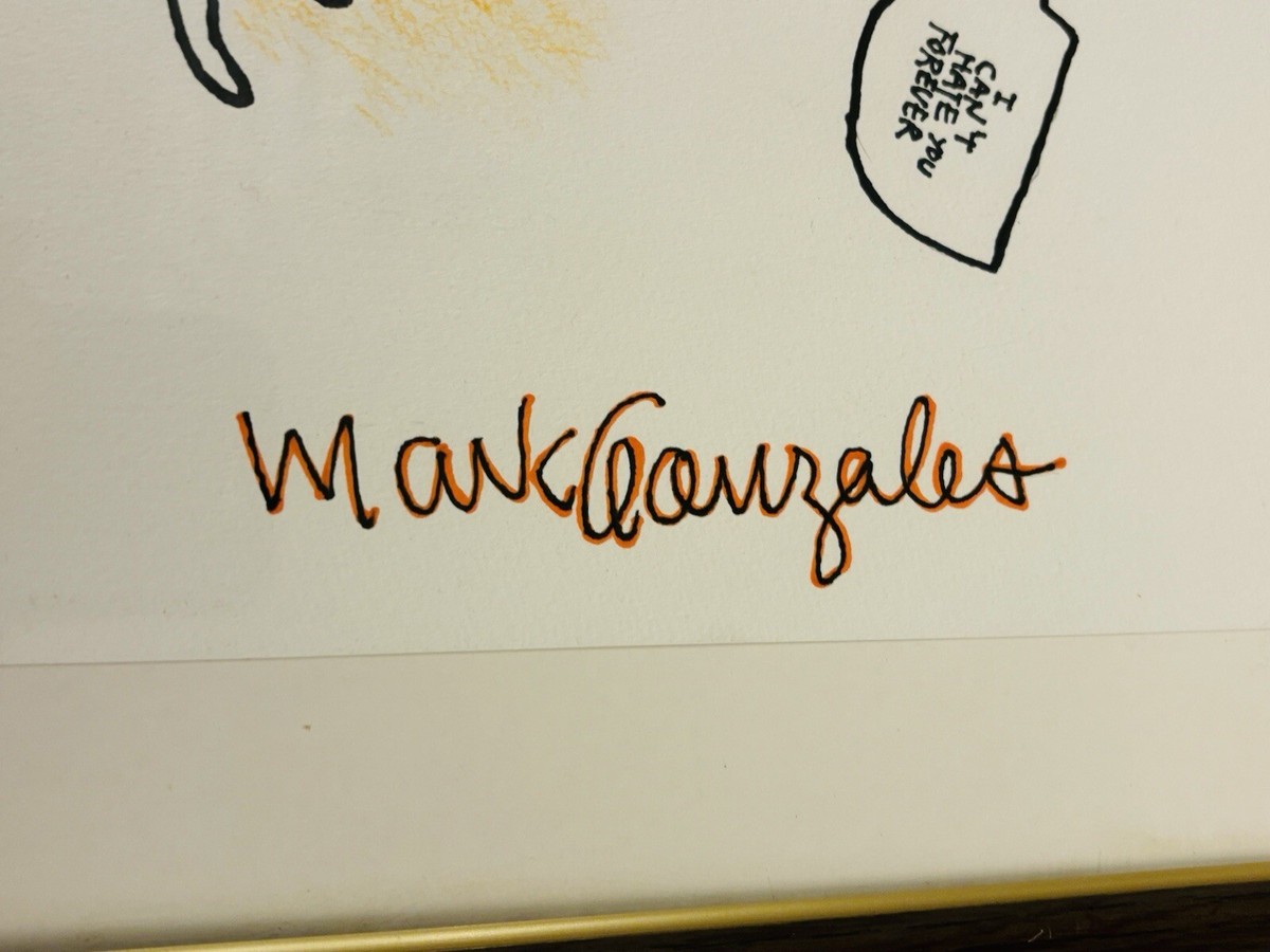 Mark Gonzales Drawings Art Signed One of a Kind Art Original 16in