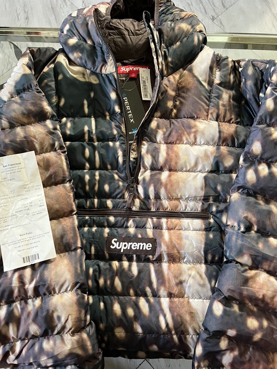New Supreme Micro Down Half Zip Deer Hooded Pullover FW23 Quantum