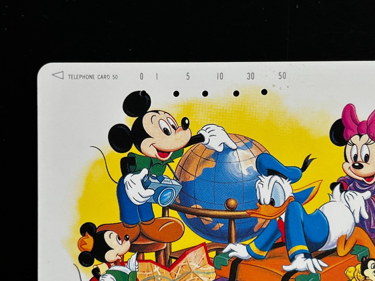 Mickey Minnie Mouse Donald Duck Telephone Card Used JAPAN Disney