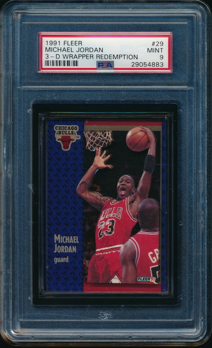 PSA 9 MICHAEL JORDAN 1991-92 Fleer 3D Acrylic Wrapper Redemption