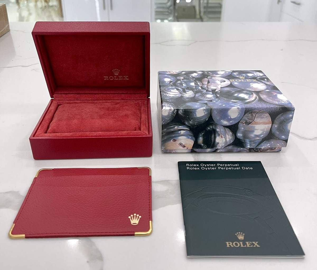 Authentic Vintage Rolex Oyster Perpetual Red Watch Box And Booklet