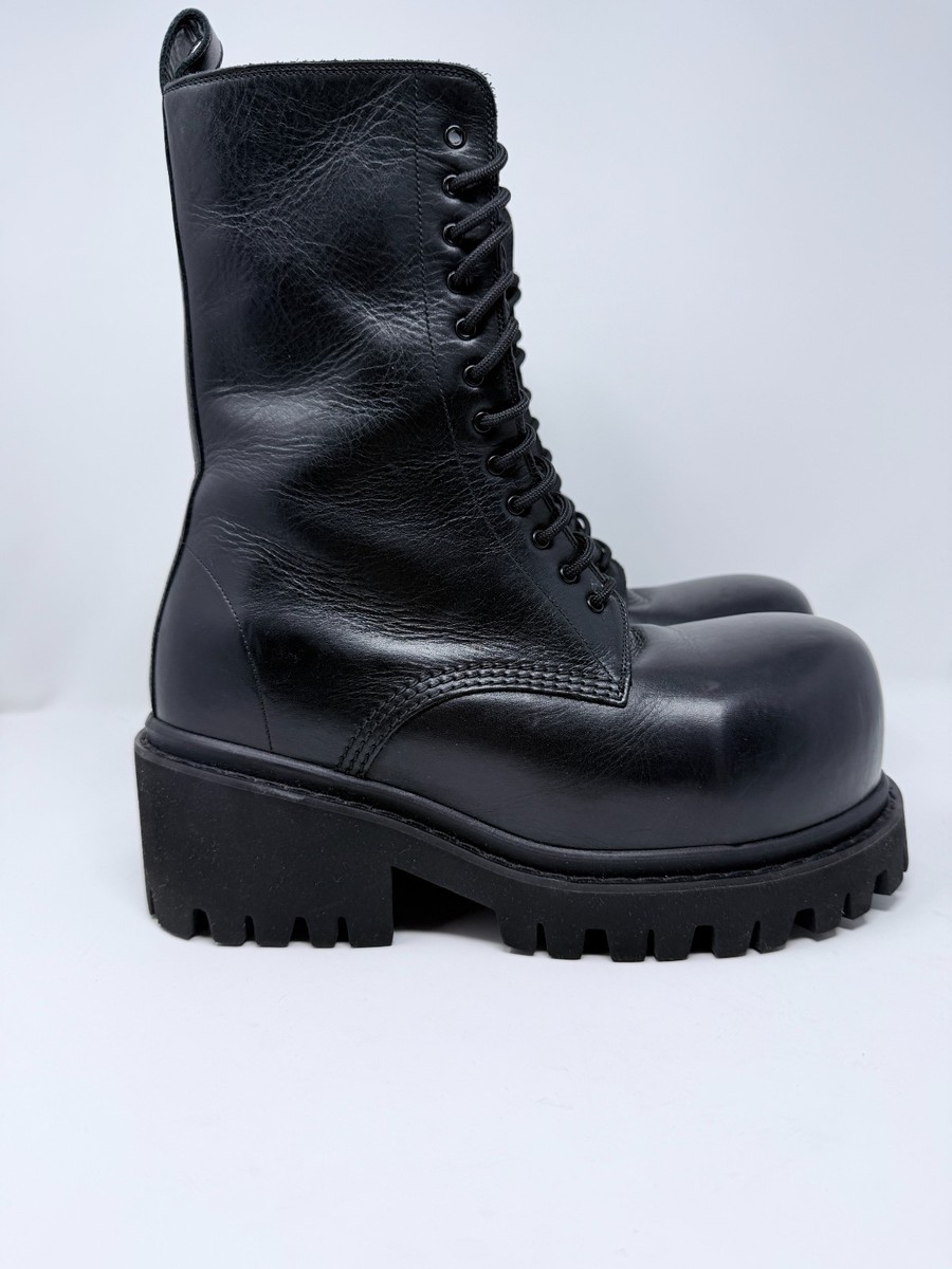 Size 41 - Balenciaga Stomper Boot Black Leather | eBay