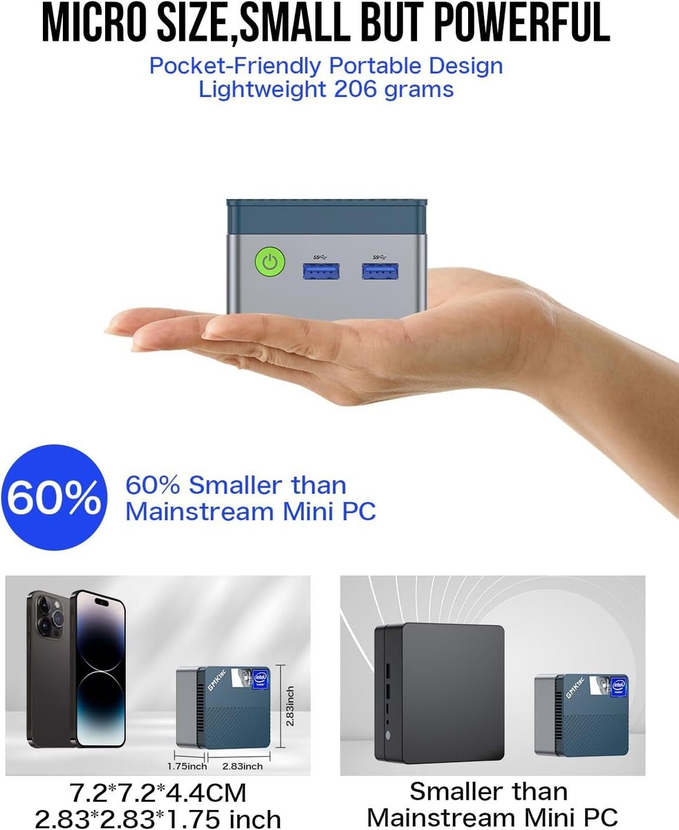 GMKtec Mini PC NucBox G5, Intel 12th Gen Alder Lake N97 (up to 3.6