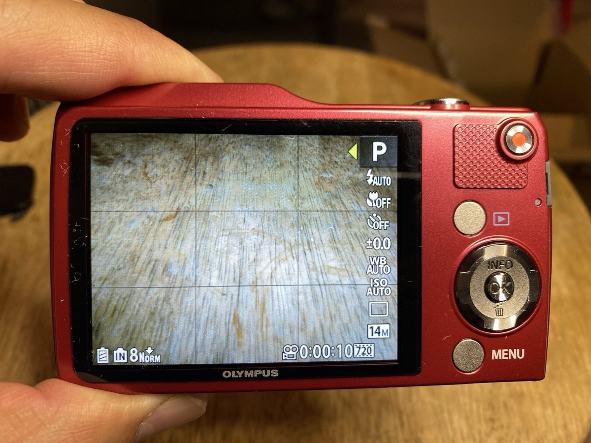 Olympus VG-170 Red 14MP Digital Camera Compact Tested Working Rare