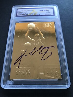 1996 KOBE BRYANT FLEER Gold ROOKIE Card Purple Signature GEM MINT