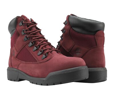 Timberland 6-Inch Waterproof Field Boot Burgundy Nubuck Men's