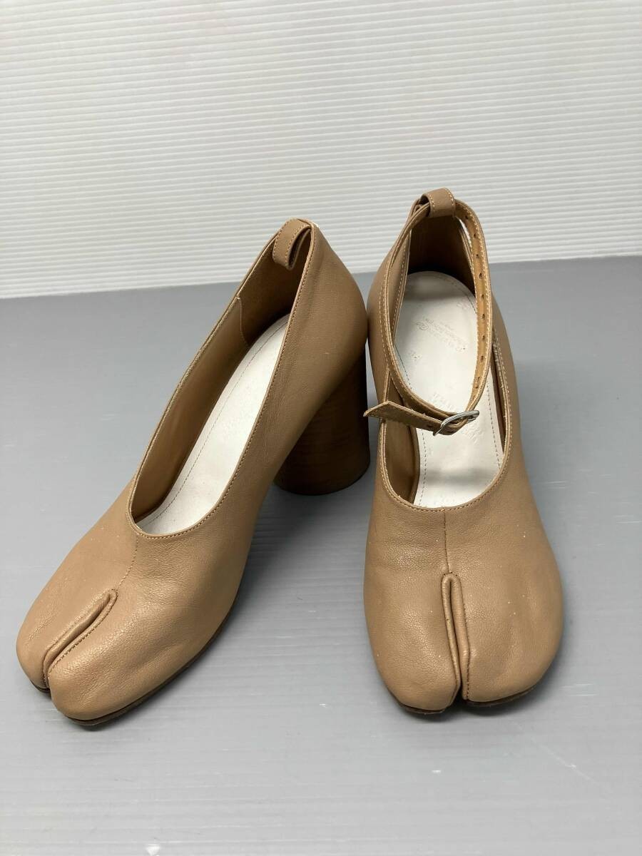 Maison Margiela 22 Tabi Mule Strap Pumps EU:37 Beige Leather