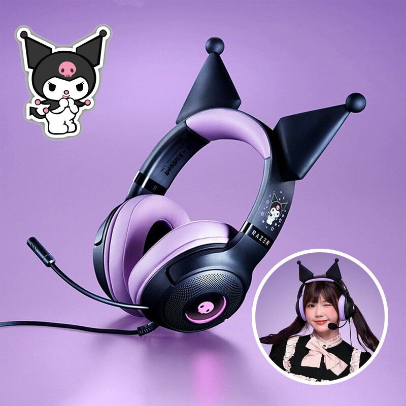 Razer x Sanrio Kuromi Kraken V3 X Wired Headset Headphone Limited