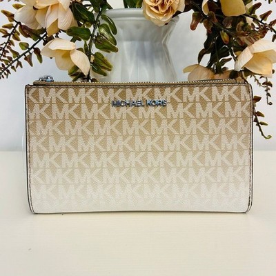 Michael Kors Wallet Jet Set Large Ombré Signature Logo Double Zip
