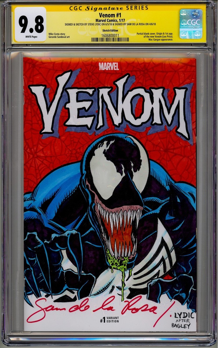 VENOM #1 CGC SS 9.8 STEVE LYDIC ORIGINAL ART SKETCH SAM DE LA ROSA
