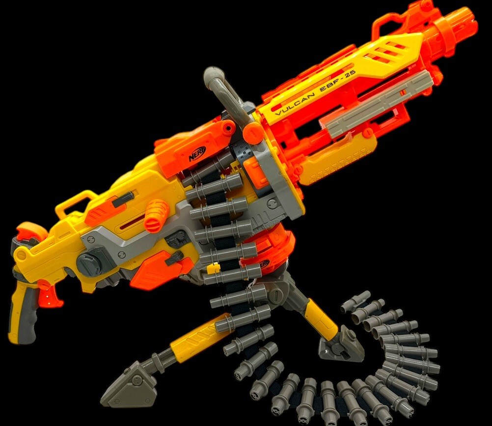 Nerf Vulcan EBF25 Dart Blaster Machine Gun Ammo Belt Tripod