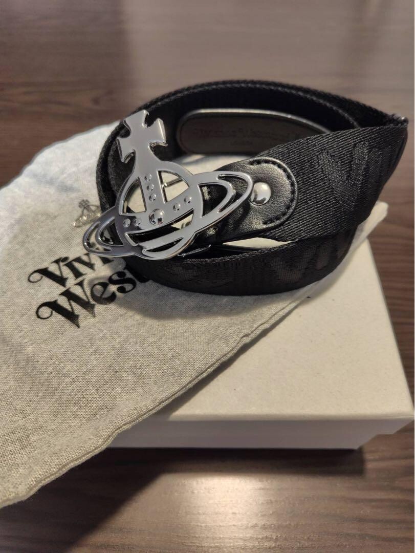 Vivienne Westwood LINE ORB WEBBING Belt Buckle with logo M size 33