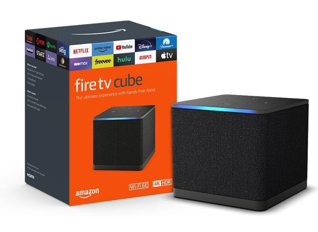 Fire TV Cube, Hands-Free Streaming Device with Alexa, Wi-Fi 6E, 4K