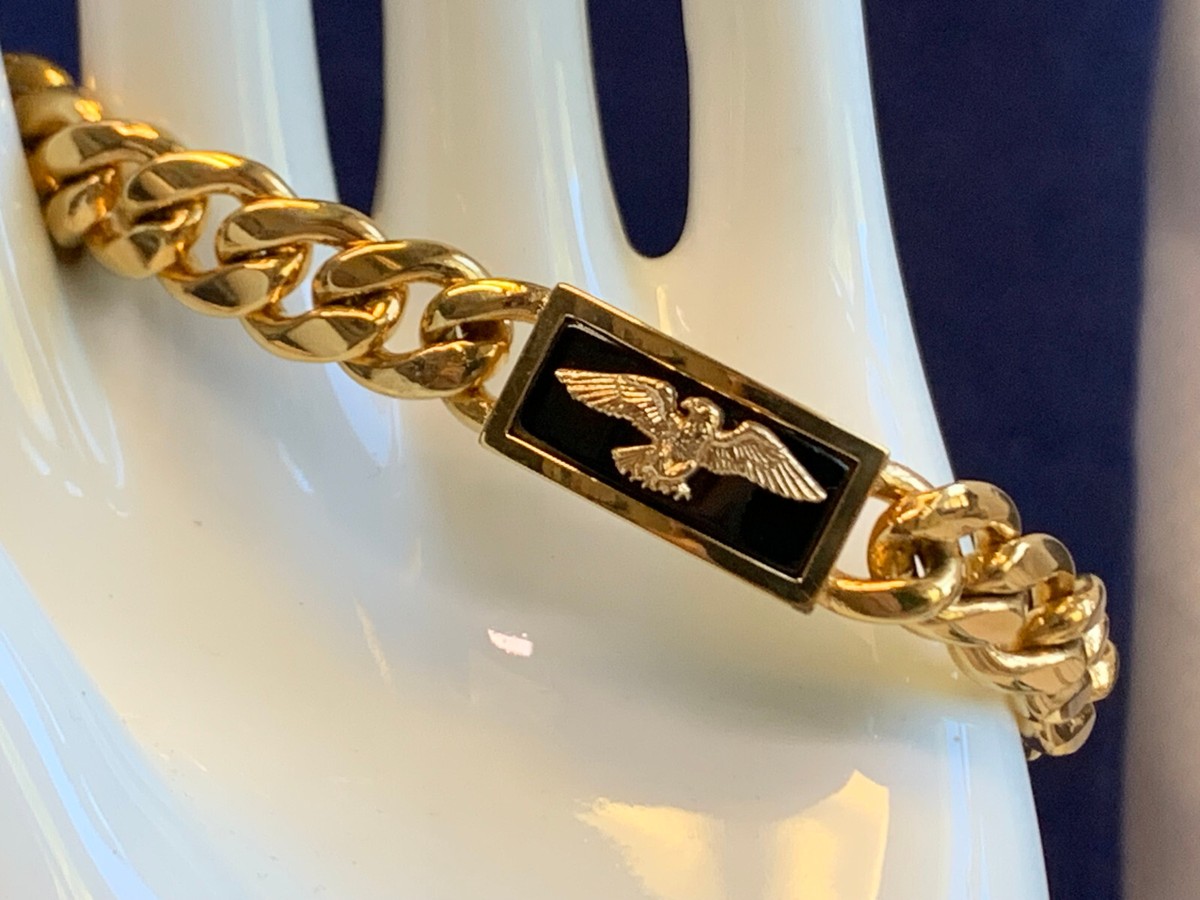 Franklin Mint 14K Yellow Gold Eagle Bracelet 7.75