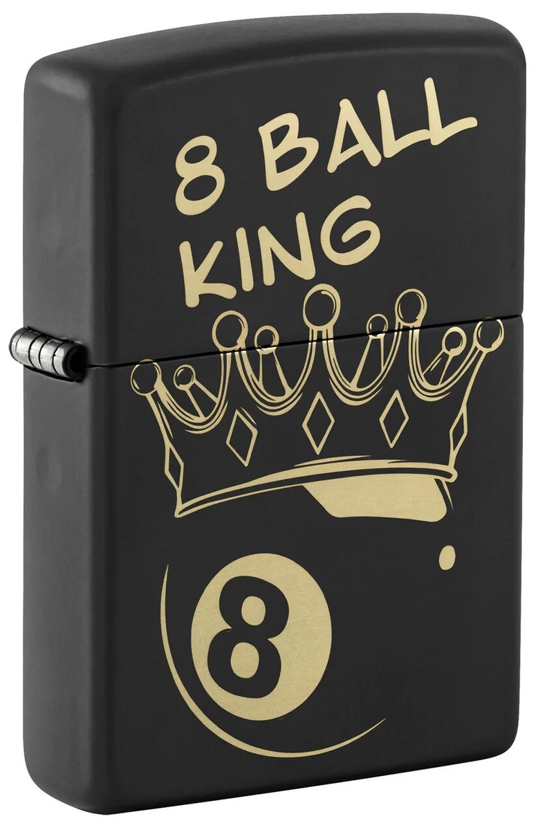 Zippo 46291, Billiards-8 Ball King Design, Black Matte Lighter