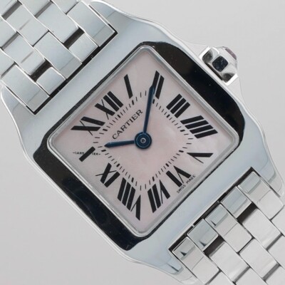 Cartier Santos Demoiselle Quartz Stainless 20mm Pink MOP Dial