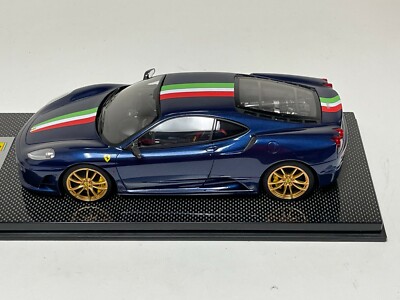 1/18 Looksmart Ferrari F430 Scuderia Blue Italian Stripe Gold