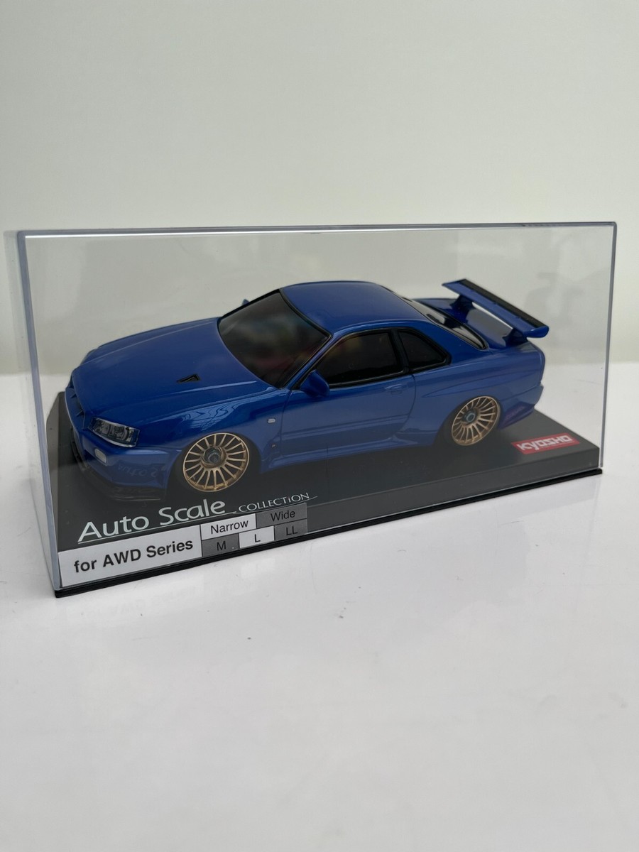OLD VERY RARE Kyosho MINI-Z Racer Body SKYLINE R34 BLUE GOLD AL