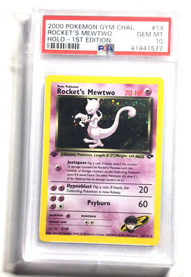 PSA 10 GEM MINT Rocket's Mewtwo 14/132 1ST EDITION Gym Challenge