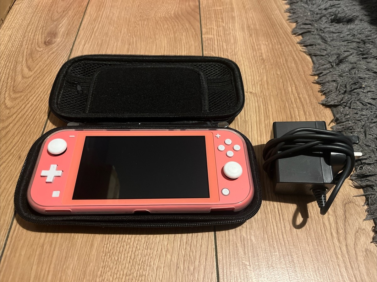 Nintendo Switch Lite Coral Pink Working With charger And Case