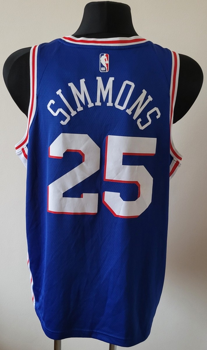 Philadelphia 76ers Sixers NBA Nike Blue Jersey #25 Simmons size 52