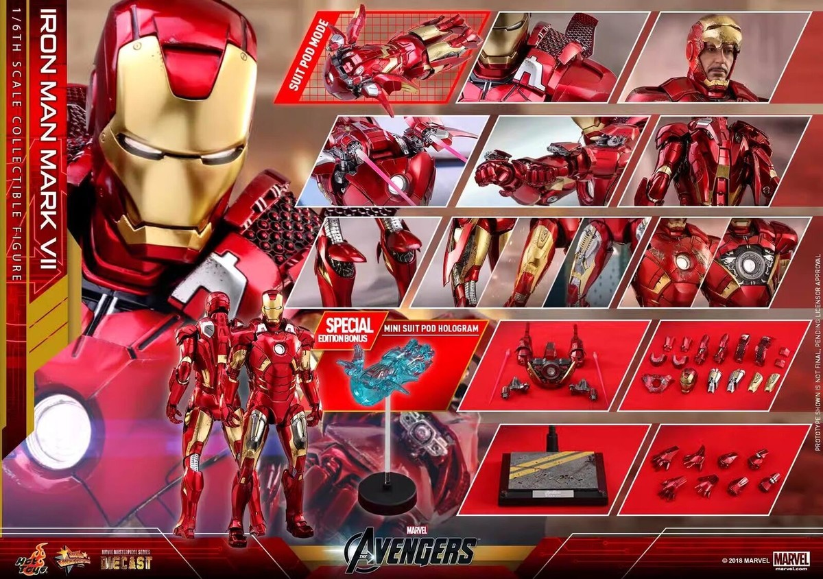 In Stock Hot Toys MMS500D27 Avengers Iron Man Mark VII 7 Diecast
