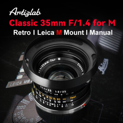 Artizlab Classic 35mm F1.4 Full Frame MF Large Aperture Lens for