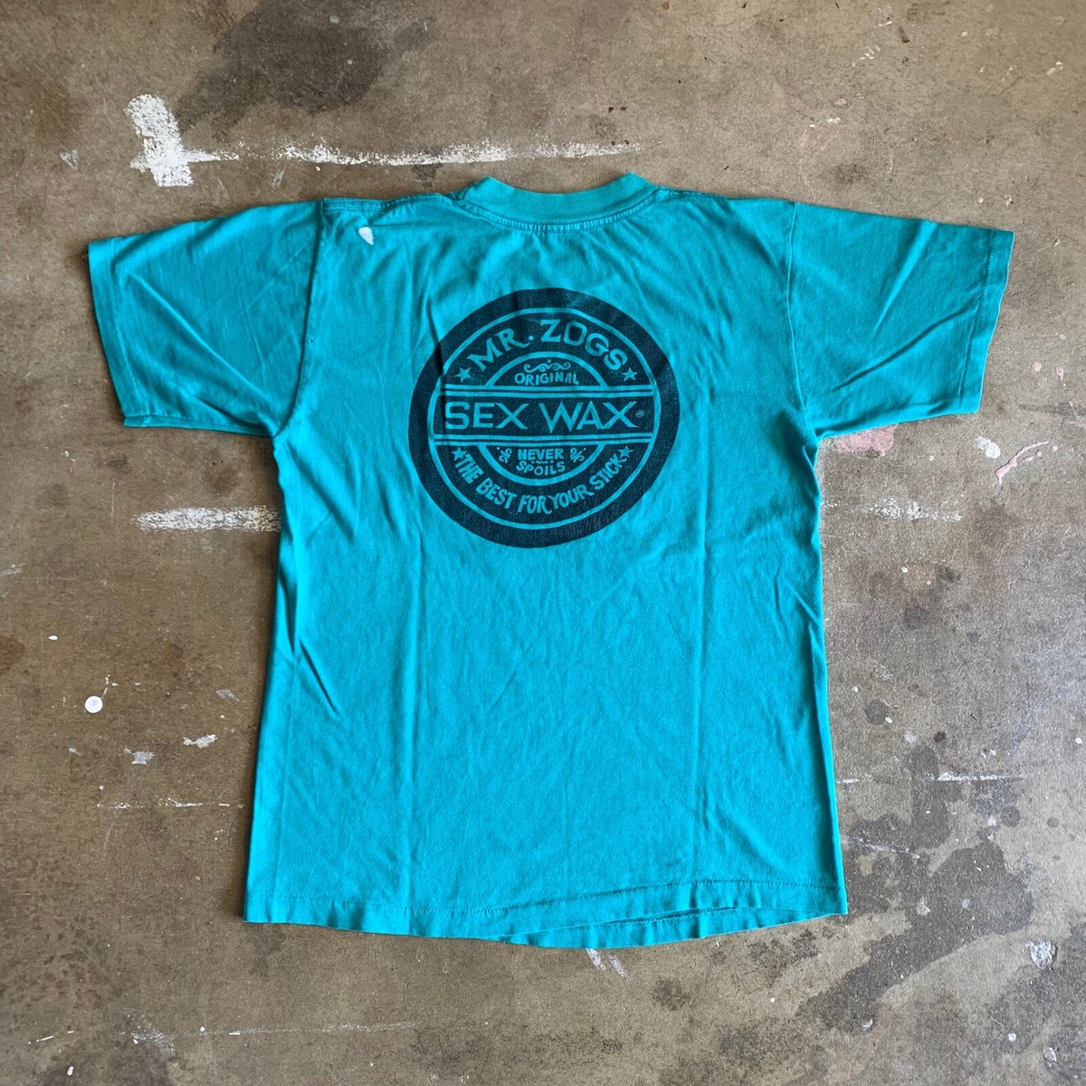 70s VINTAGE MR. ZOGS ORIGINAL SEX WAX SURF WAX T-SHIRT SZ S SURFER
