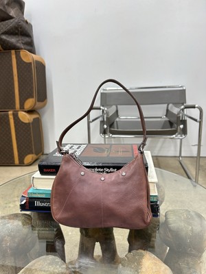 Vintage Yves Saint Laurent Rive Gauche Brown Leather Mini Mombasa