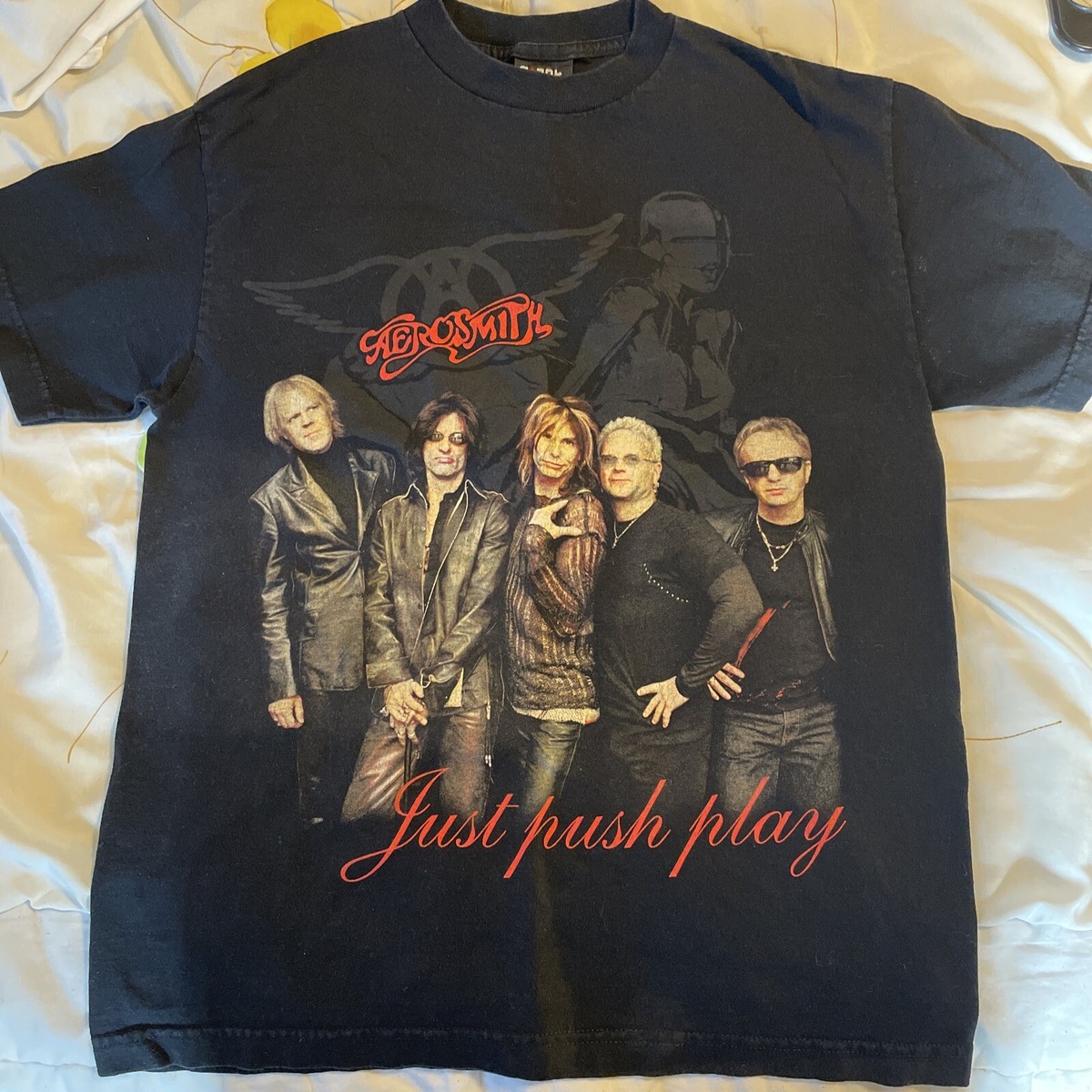 Vintage 2001 Aerosmith Just Push Play World Tour Band T-Shirt