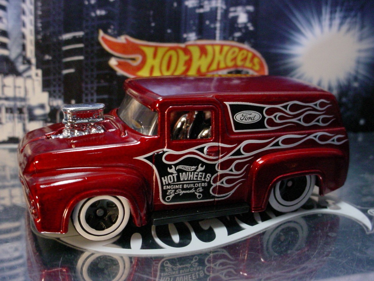 2024 HW FLAMES 🔥 Exclusive '56 FORD F-100 panel truck ☆red