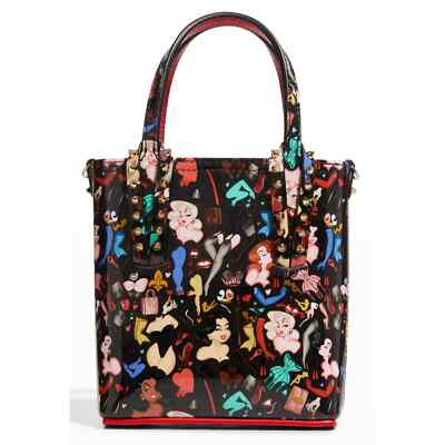 Christian Louboutin Cabata Mini Black Patent Bored Leather Tote