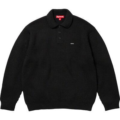 Supreme Small Box Polo Sweater FW23 4colors Black Ivory Grey Brown