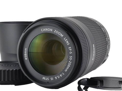 Near Mint Canon EF-S 55-250mm f4-5.6 IS STM Lens with Hood #50036