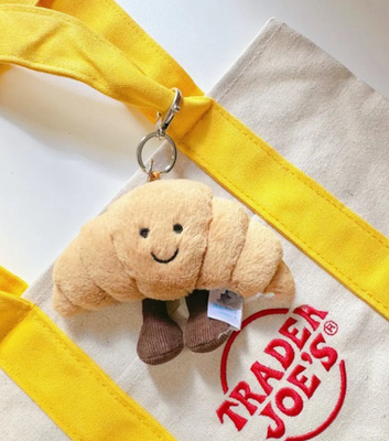 Jellycat Amuseables Croissant Plush Bag Charm Keychain Cute
