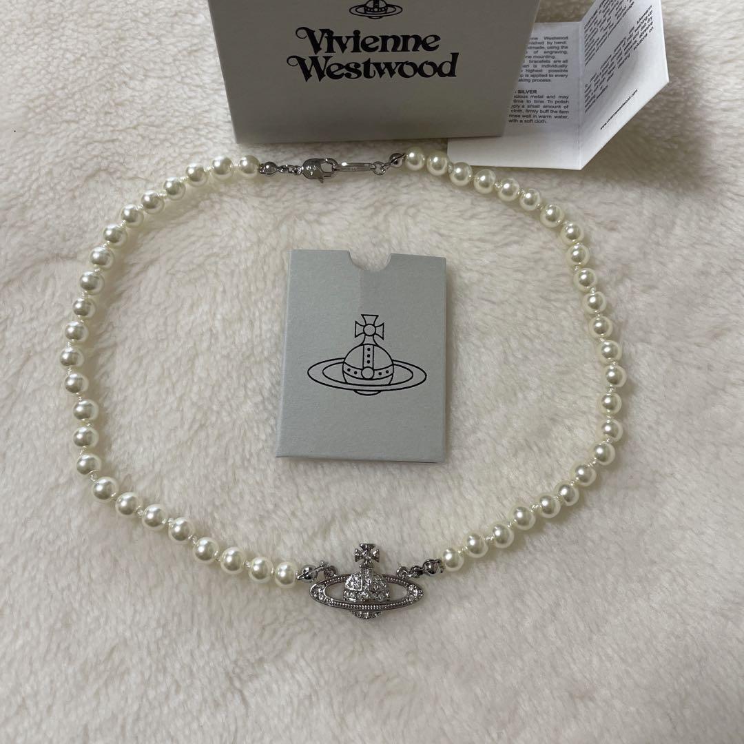 Vivienne Westwood Necklace Pearl Choker Silver IN BOX [EJ609 | eBay