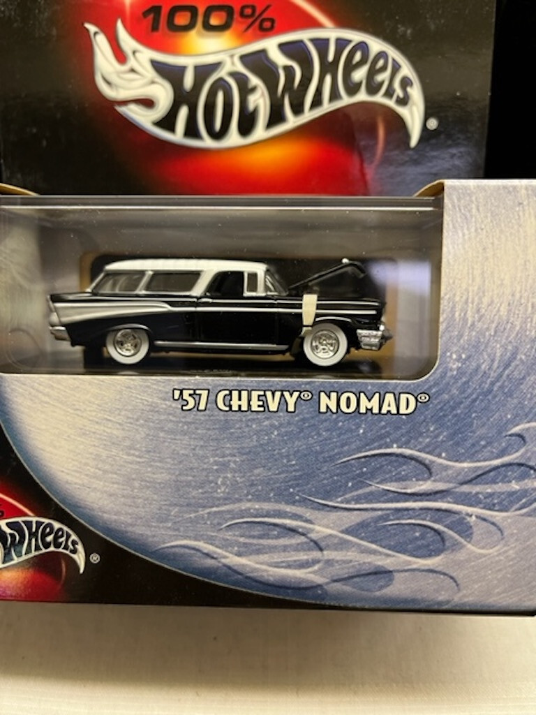 Hot Wheels 100 Percent Black Box '57 Chevy Nomad Black and White