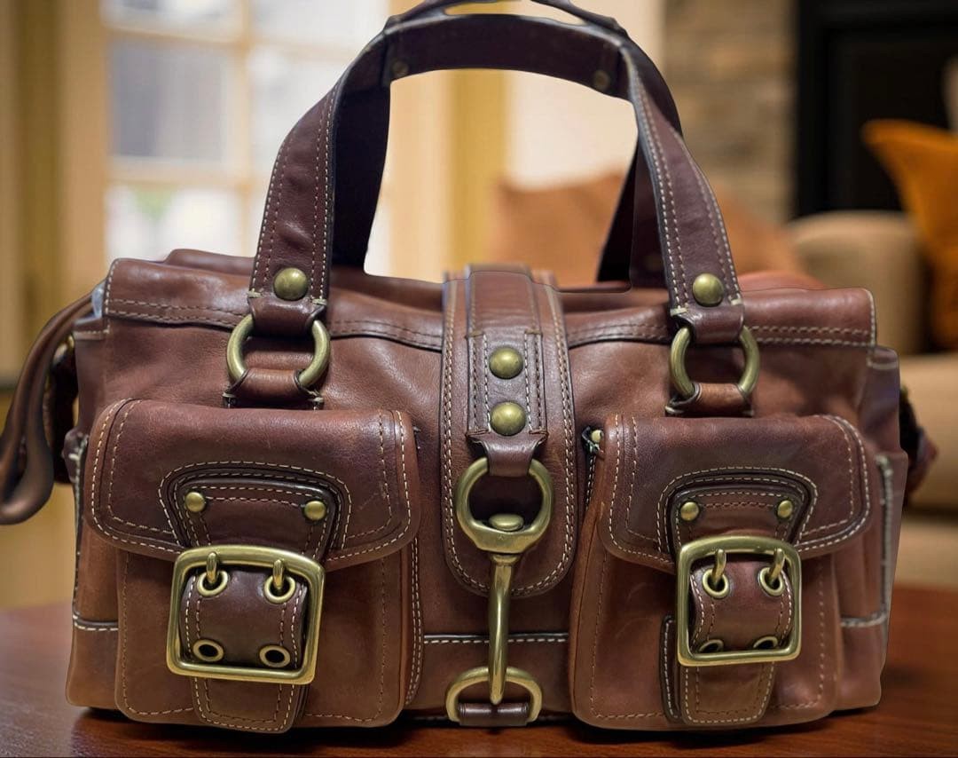 Coach Mandy Legacy 65th Anniversary Flap Satchel Brown Leather