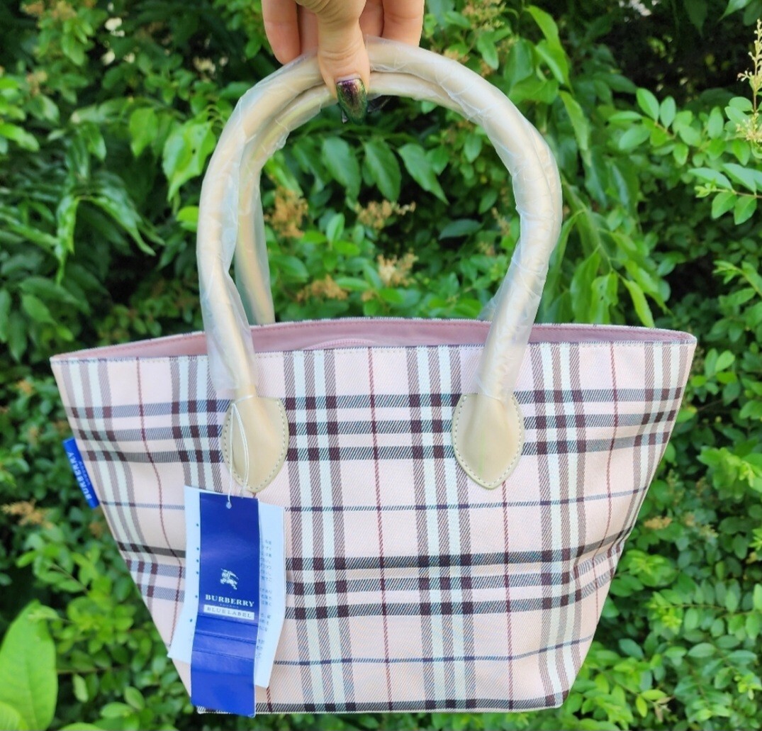 NWT Burberry Blue Label Pink Nova Check Mini Tote Rare | eBay