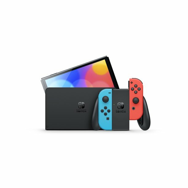 Nintendo Switch OLED model w/ Neon Red & Neon Blue Joy-Con New IN