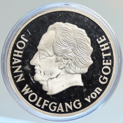 1982 GERMANY Wolfgang Von Goethe Writer Politician Proof Silver